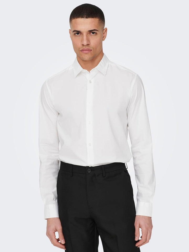 ONLY & SONS Male Popelin Hemd ONSANDY Popelin Hemd M Weiss, M Weiß