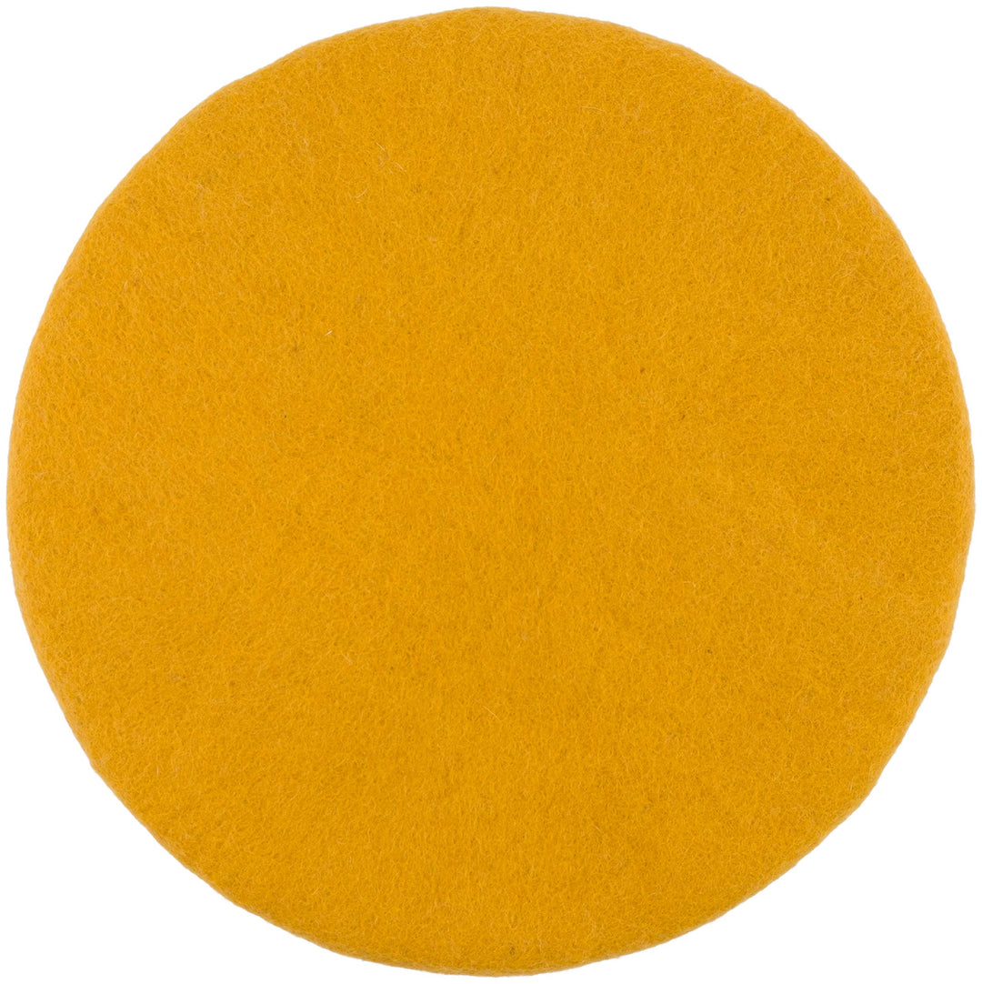 myfelt Flache Filz Sitzauflage, Filz Stuhlauflage - Klara - rund, Ø 36 cm, Senfgelb, Senfgelb