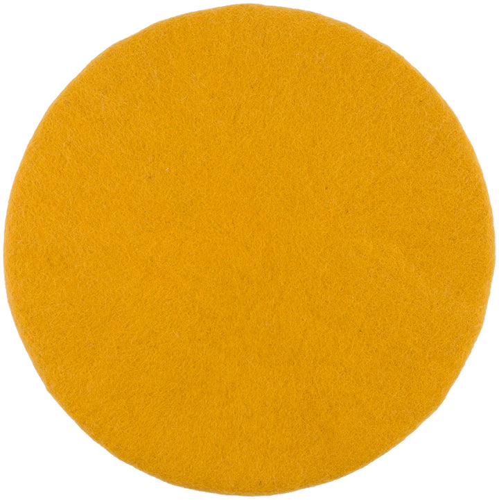 myfelt Flache Filz Sitzauflage, Filz Stuhlauflage - Klara - rund, Ø 36 cm, Senfgelb, Senfgelb
