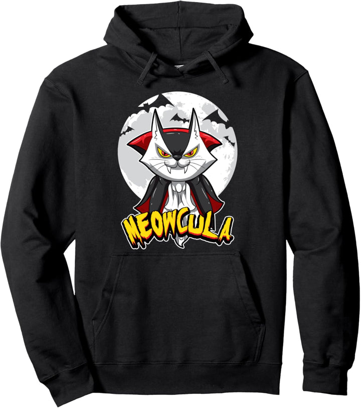 Meowcula - Katzenvampir - Katzen-Halloween-Kostüm Pullover Hoodie