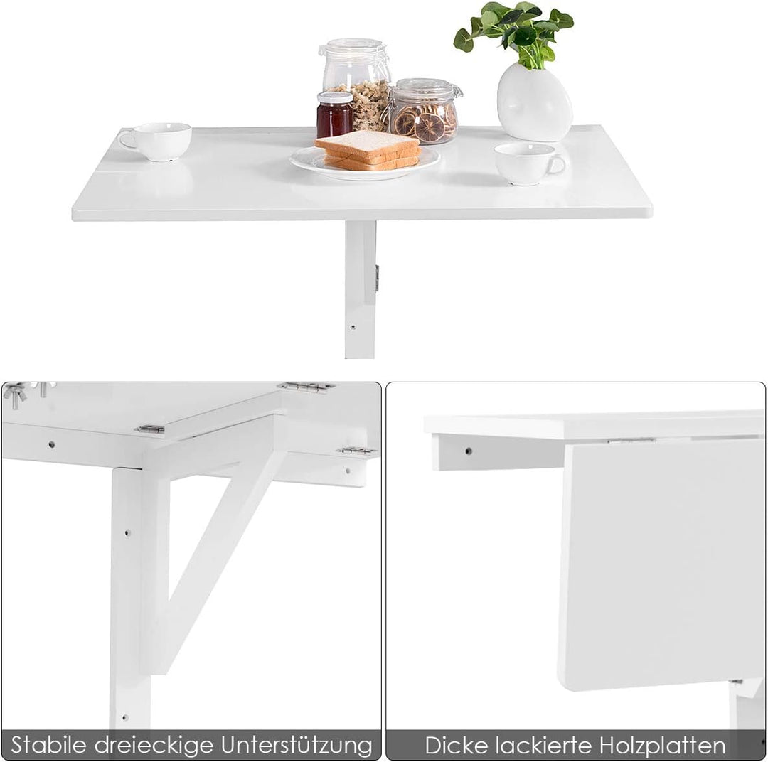 RELAX4LIFE Wandtisch klappbar, platzsparender Esstisch, Schreibtisch für Esszimmer &amp; Studierzimmer,