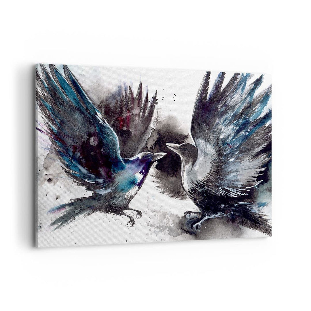 Bilder auf Leinwand 100x70cm Leinwandbild mit Rahmen Vogel Natur Feder Gross Wanddeko Bild Schlafzim