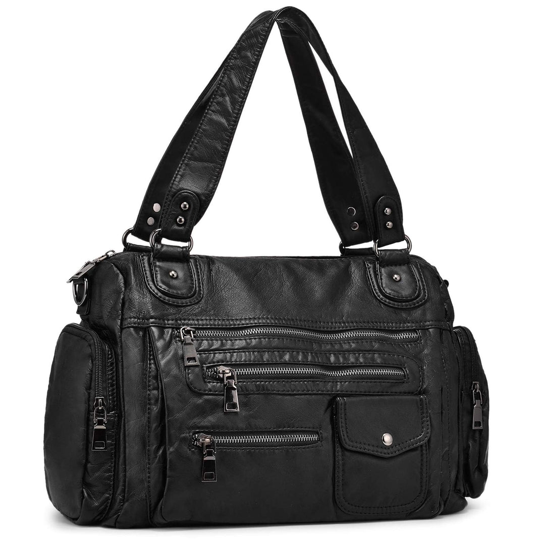 VINBAGGE Damen Handtasche Grosse Schultertasche PU Leder Henkeltasche Frauen Weiches Hobo Tasche Umh