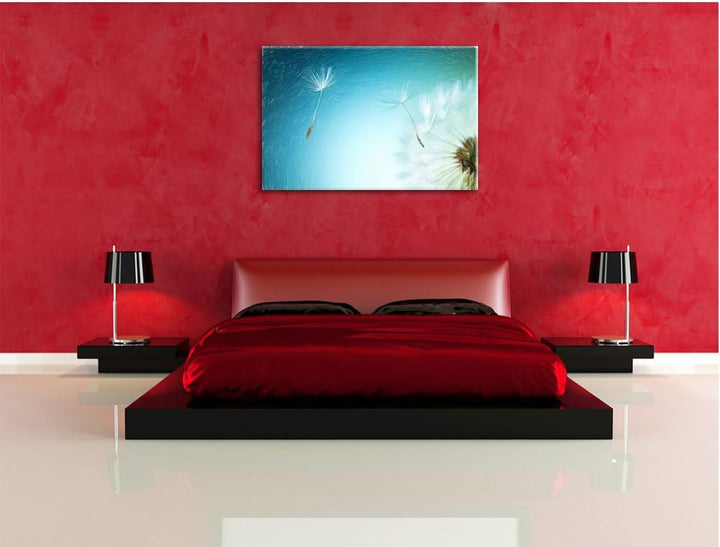 Pixxprint Löwenzahn Pusteblume als Leinwandbild/Grösse: 100x70 cm/Wandbild/Kunstdruck/fertig bespann