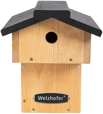Welzhofer Nistkasten Robbi, Vogelhaus mit 28mm Einflugloch, handgemacht in Europa, für Blau-, Hauben