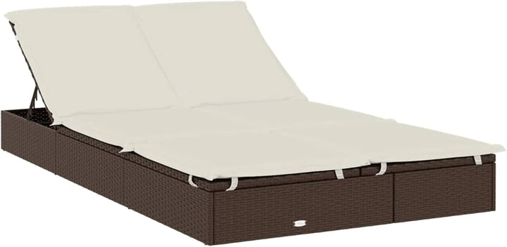 Festnight Sonnenliege 2 Personen mit Dach doppelliege Outdoor gartenliege 2 Personen Rattan gartenli