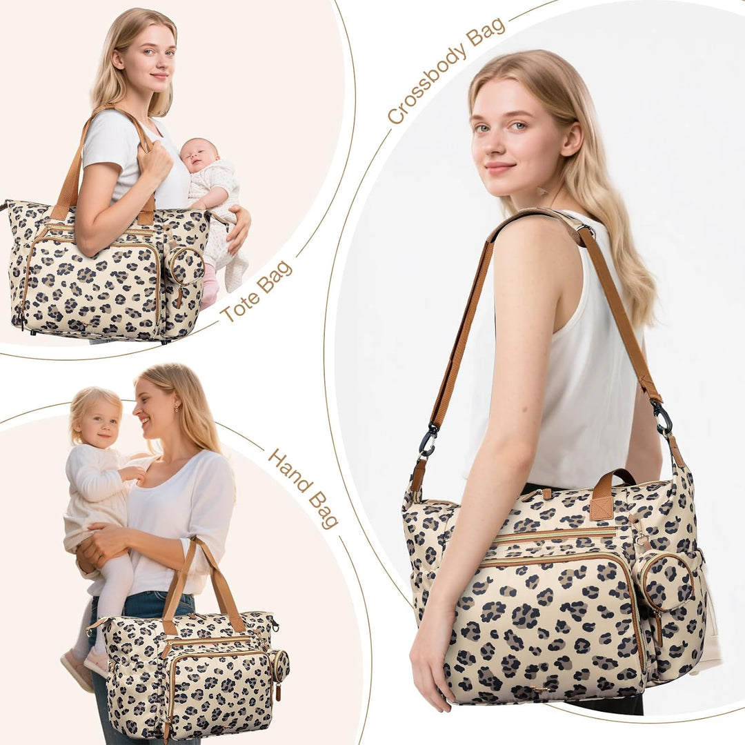Wickeltasche mit Schnullertasche und Wickelunterlage, Wickelrucksack Multifunktions-Babytasche für G