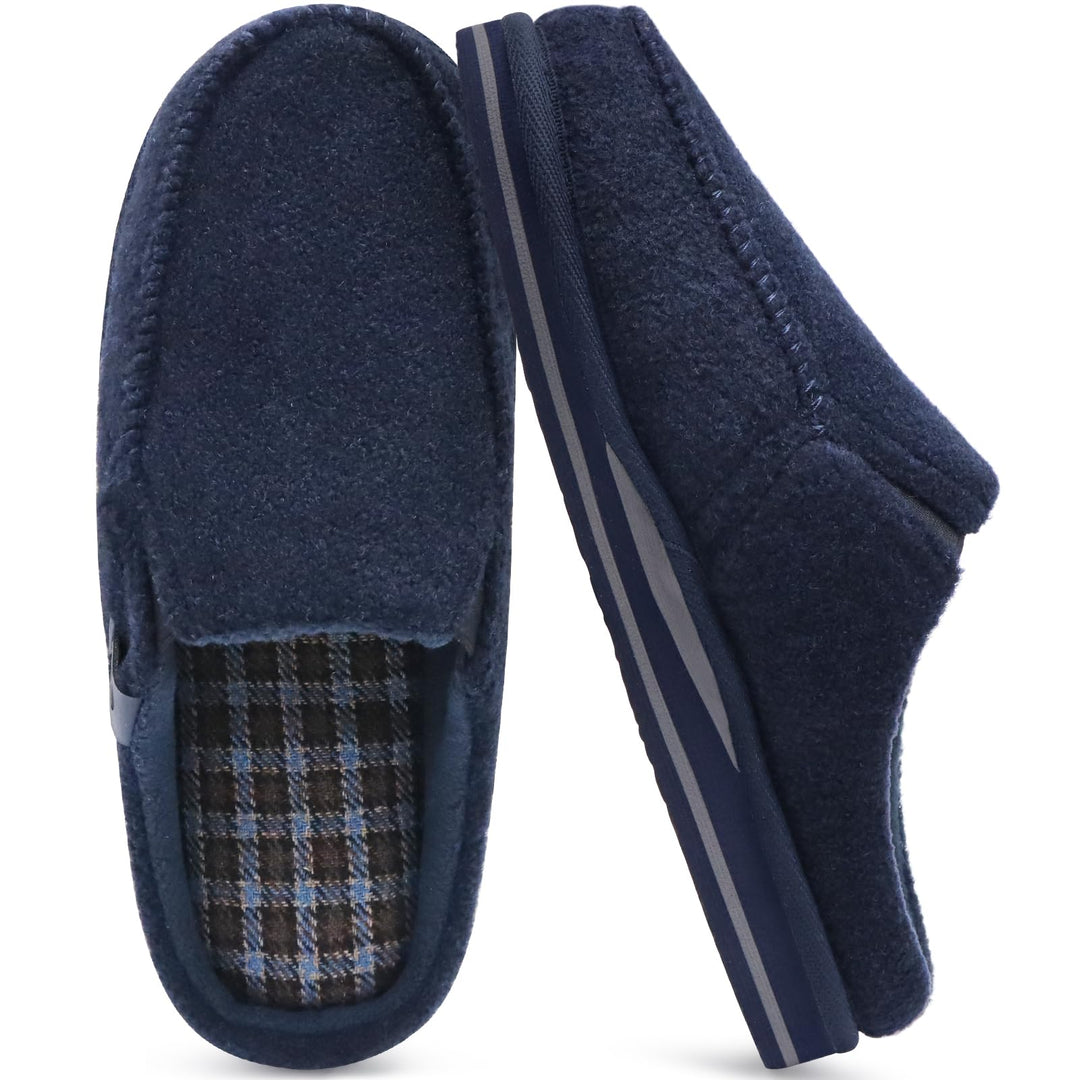 ONCAI Hausschuhe Herren Komfort Pantoffeln Plüsch Streifen Hüttenschuhe Wärme Cord Flauschig Slipper