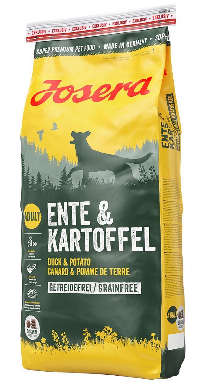 Josera Ente und Kartoffel 4kg - Trockenfutter für Hunde (4kg) Ente 4.00 kg (1er Pack), Ente 4.00 kg