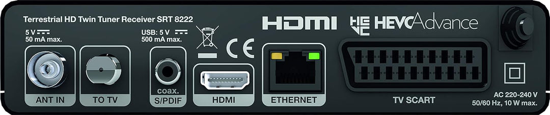 Récepteur TNT HD Double Tuner SRT8222, SRT8222