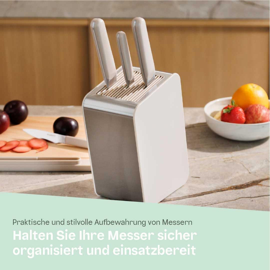 BergHOFF Home Messerblock mit Messer - 6-teilig Messerset mit Block - Küchenmesserset - Küchenmesser