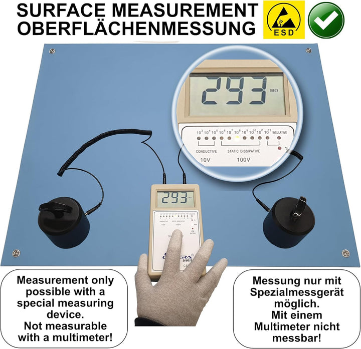 Minadax 60 x 50cm Antistatik ESD Computer Matte Tischmatte „Premiumqualität“ inkl. Manschette + 2,4m