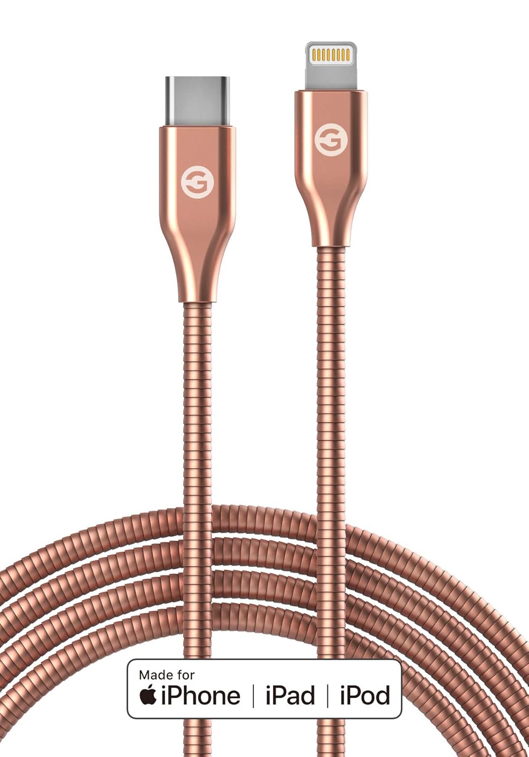 GALVANOX Haustiersicheres iPhone-Ladegerät, geflochtenes Metall-Lightning-auf-USB-C-Ladekabel, Apple