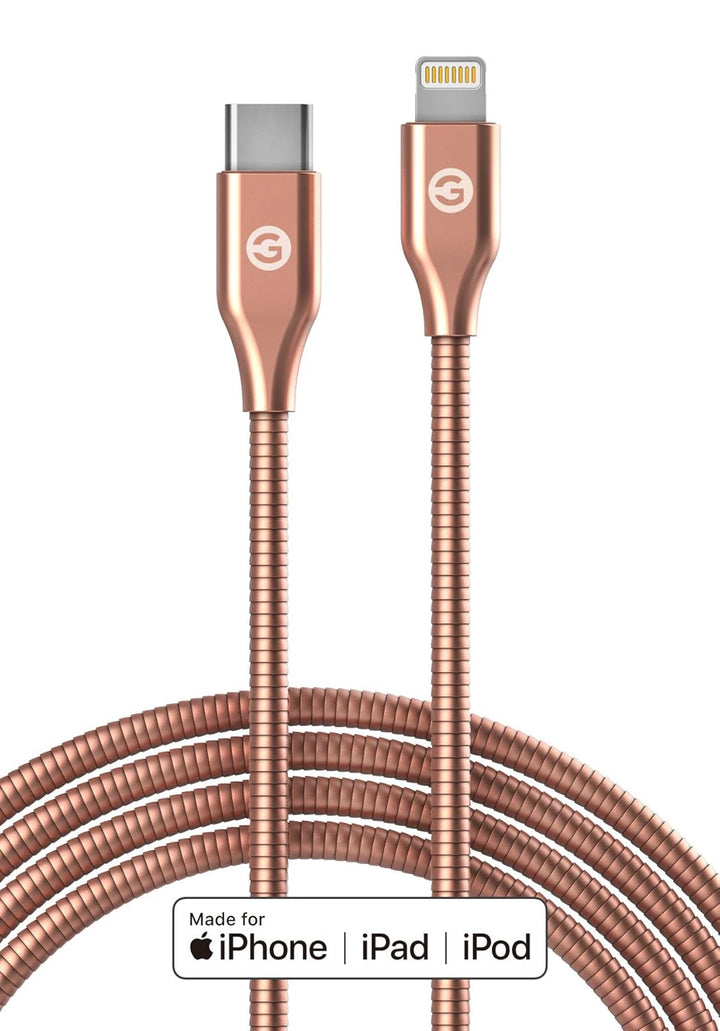GALVANOX Haustiersicheres iPhone-Ladegerät, geflochtenes Metall-Lightning-auf-USB-C-Ladekabel, Apple