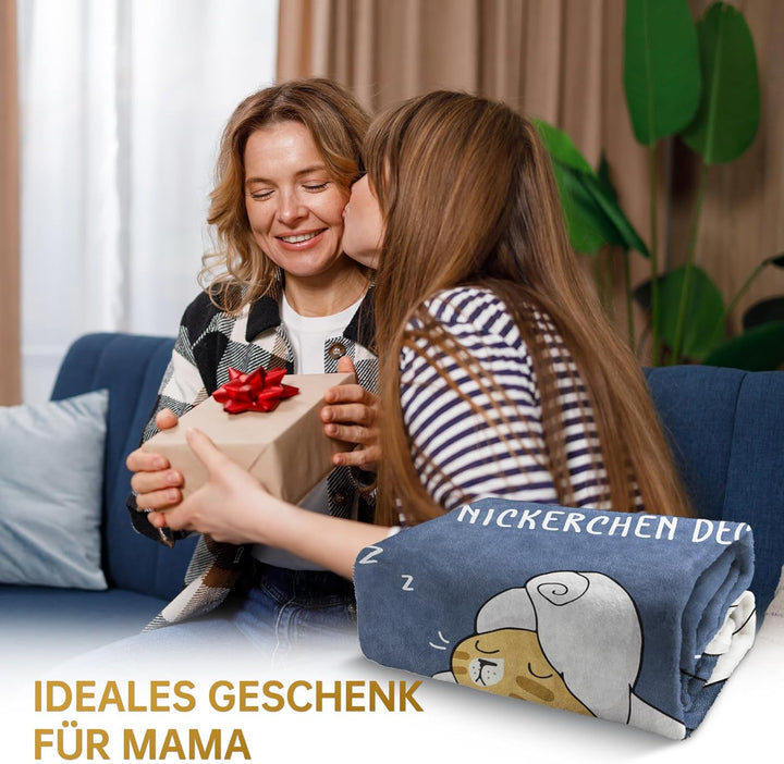 Geschenke für Mama – Lustige Kuscheldecke für Mama in besonders weicher Qualität – Geburtstagsgesche