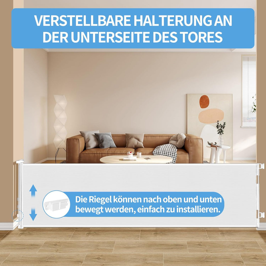 Retraktierbares Sicherheitsgitter für Babys & Haustiere – Extra Breit & Hoch, 0-300CM Türschutzgitte