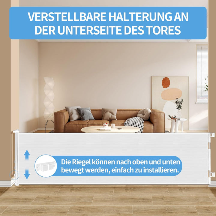 Retraktierbares Sicherheitsgitter für Babys & Haustiere – Extra Breit & Hoch, 0-300CM Türschutzgitte