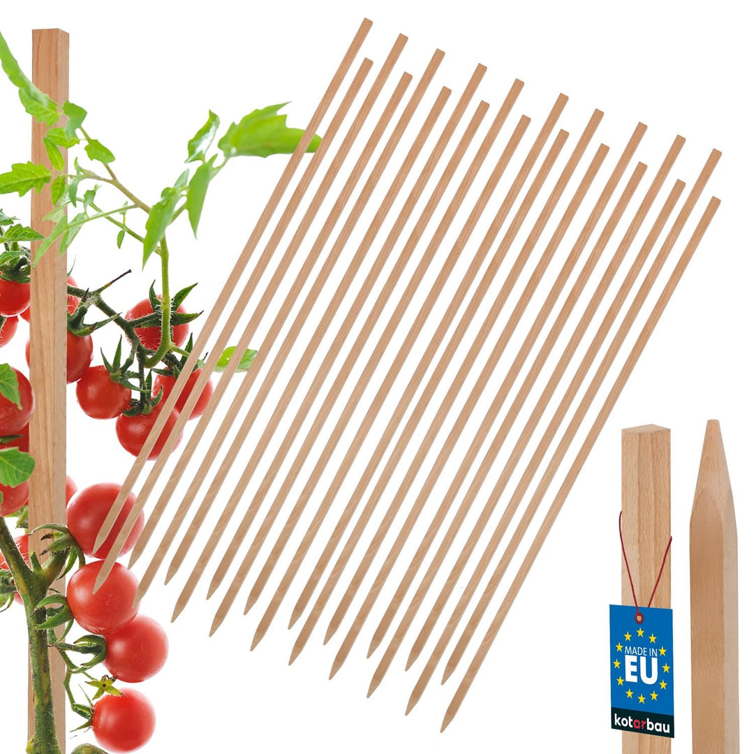 KOTARBAU® 20er Set Tomatenstäbe Pflanzstäbe 150 cm Zaunpfahl Holzpfosten Holzpflock angespitzt Pflan