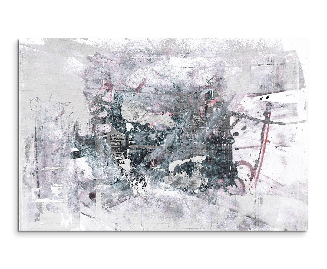 Paul Sinus Art 80x60cm Fotoleinwand Leinwanddruck Kunstdruck Wandbild beige grau lila verwischt