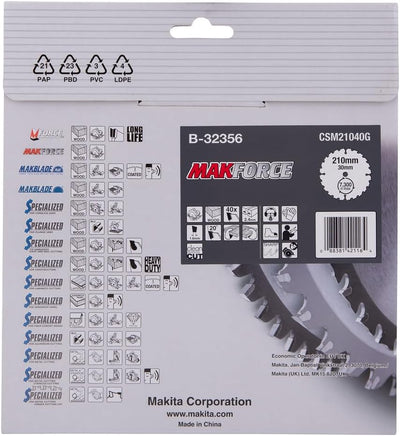 Makita MakForce Saegeblatt, 210 x 30 mm, 40Z, B-32356