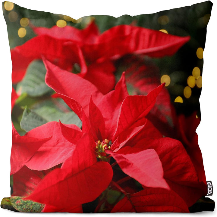 VOID Blumen Weihnachtsstern Pflanzen Kissenbezug Kissenhülle Sofakissen Kissen Deko Outdoor-Kissen D