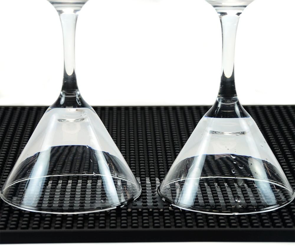 Bar-Servicematte für Cocktail-Barkeeper, PVC, 45,7 x 30,5 cm, Schwarz, 2 Stück