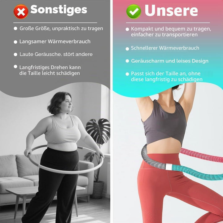 Weicher Hula Hoop gewichtet für Erwachsene, Faltbarer Fitness Hulahoop zum Abnehmen, weiche Spring H