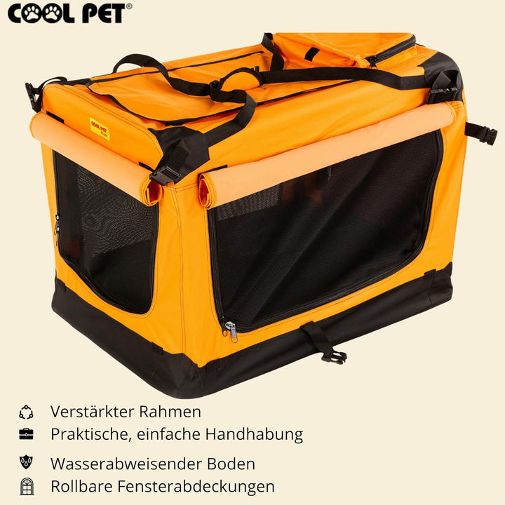 Hundekiste, Transportbox 91 * 64 * 64cm, Käfig, Box für Hund (orange), orange