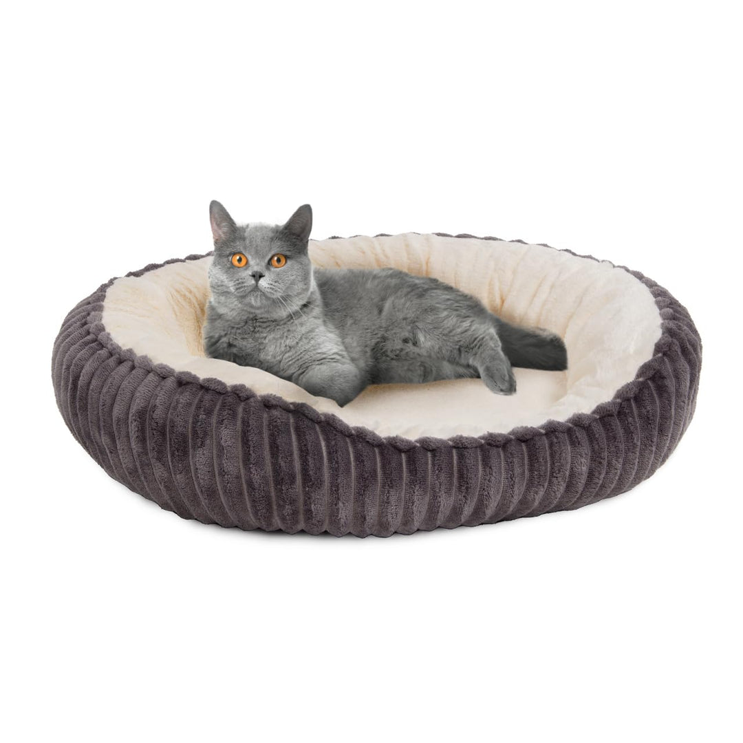Wallace & Jones | Katzenbett für kleine und grosse Katzen | Cameron - Katzenkörbchen oval flauschig