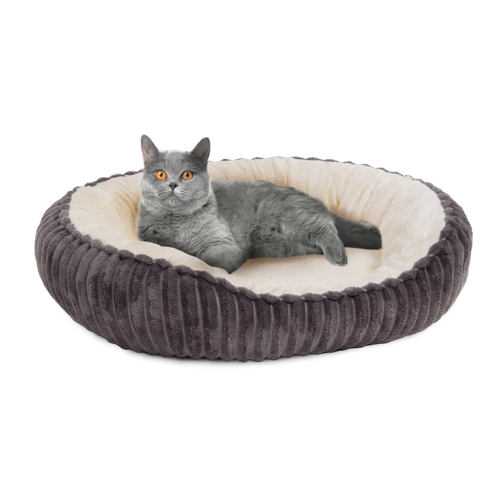 Wallace & Jones | Katzenbett für kleine und grosse Katzen | Cameron - Katzenkörbchen oval flauschig