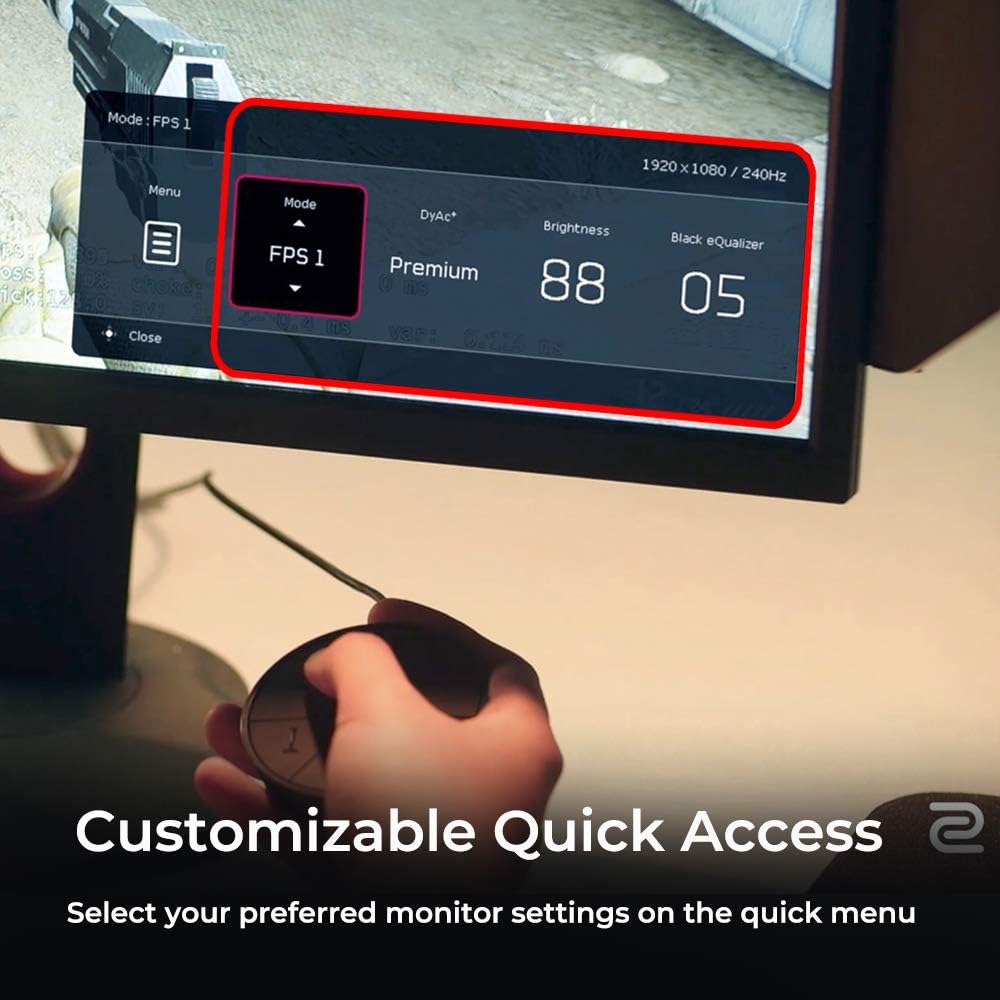 BenQ ZOWIE XL2540K 24,5 Zoll 240 Hz Gaming-Monitor | Kompakter Sockel | Flexible Höhen- und Neigungs