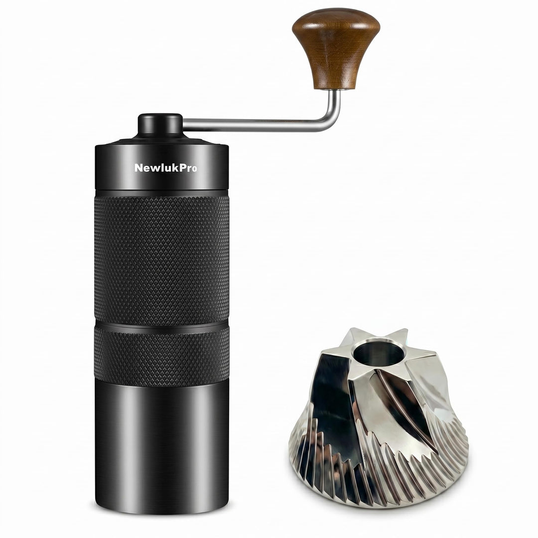 NewlukPro M6 Kaffeemühle Handbuch, Kapazität 25g, Hand Kaffeemühle Sharp Hexagonal Mahlkern, tragbar