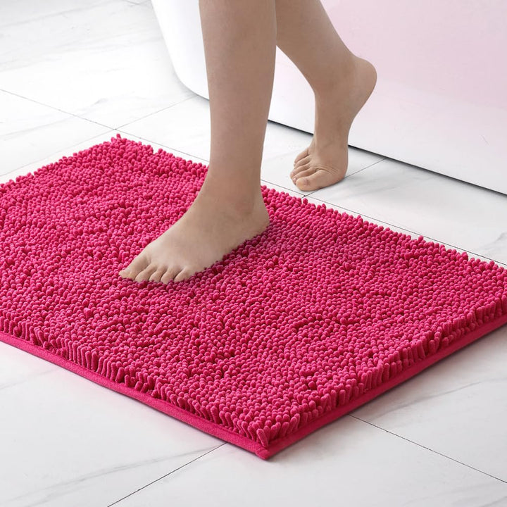 MIULEE Badematte 50x80 cm Rosa – Super Saugfähiger Badteppich Weich & rutschfest, Waschbarer Badezim