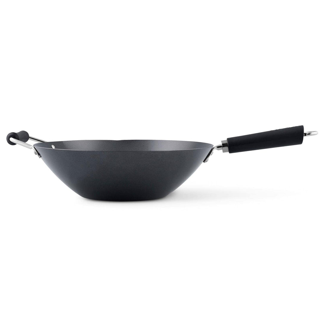 Ken Hom grosser Antihaft Wok 35 cm Induktion Wokpfanne aus Karbonstahl mit Phenolharz-Griff