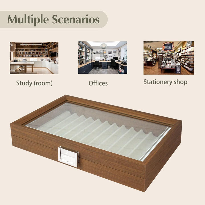 Cokritsm Holz Stift Display Box 12 Stift-Organisationsbox Stiftaufbewahrungs-Sammler-Organisationsbo