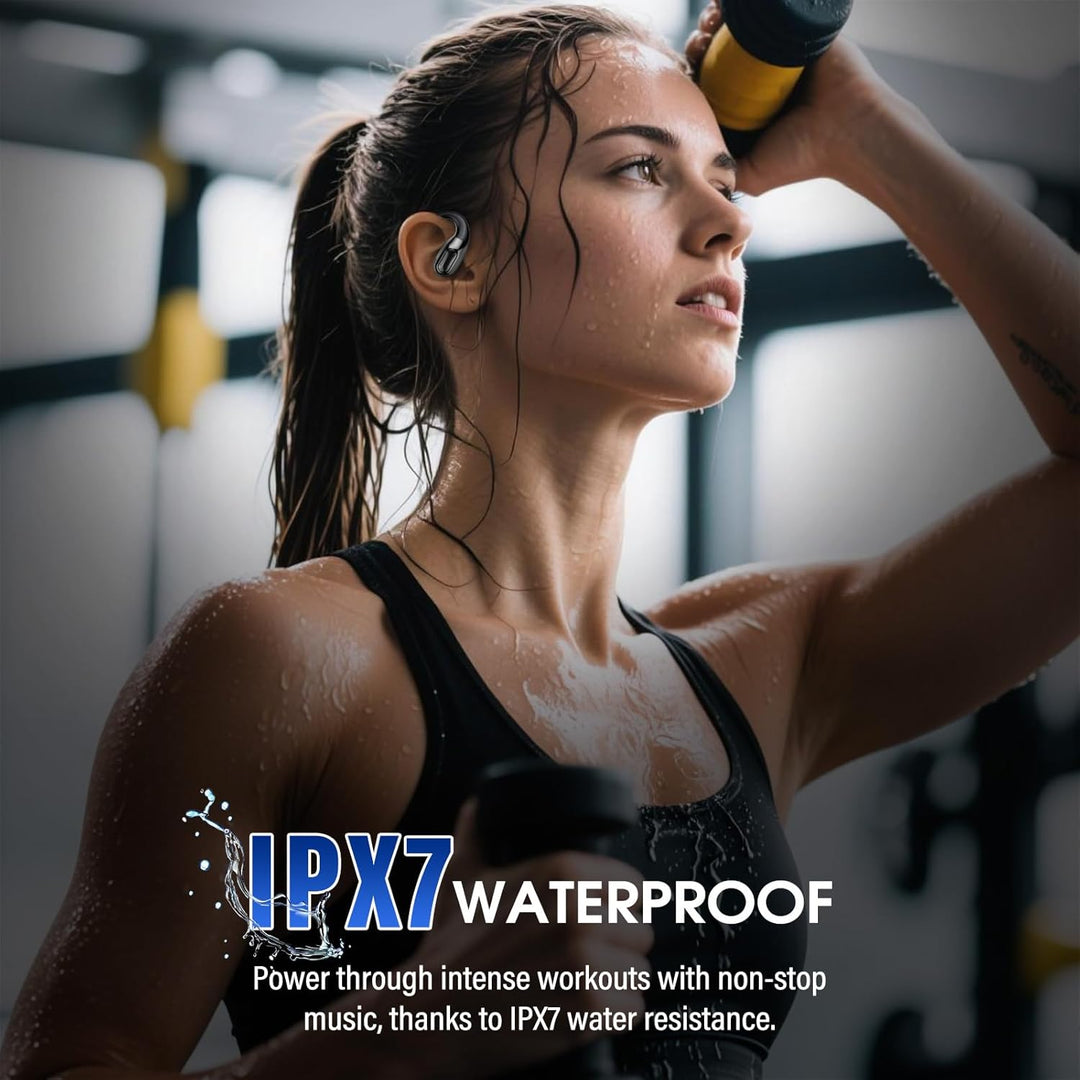 Open Ear Kopfhörer Bluetooth 6.0, Bluetooth Kopfhörer Sport mit Grossbereich-TIPP, 45Std Immersive S