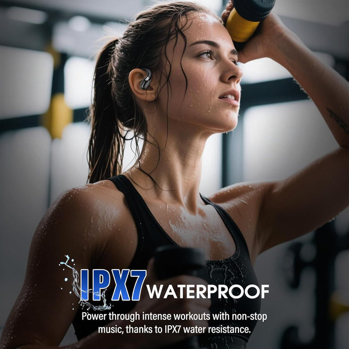 Open Ear Kopfhörer Bluetooth 6.0, Bluetooth Kopfhörer Sport mit Grossbereich-TIPP, 45Std Immersive S