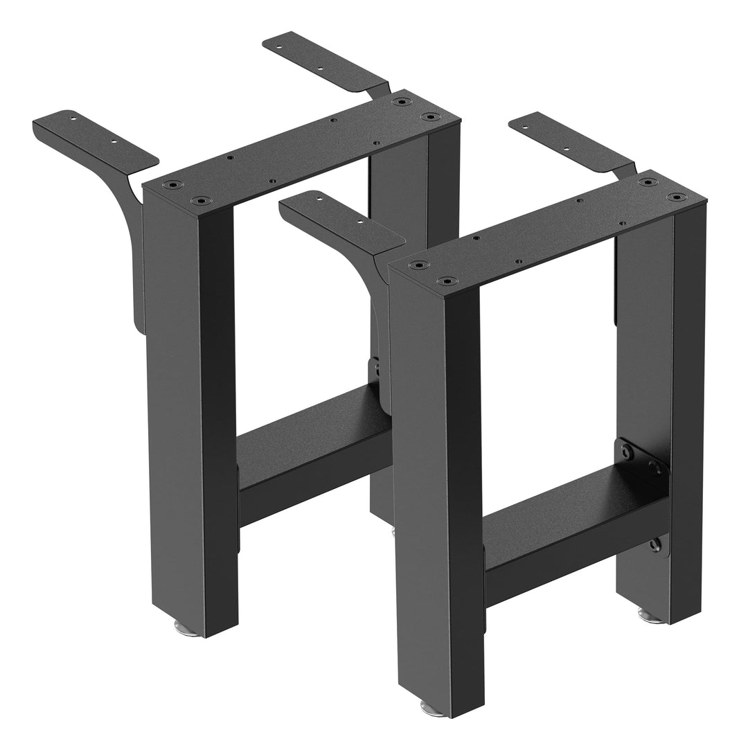 Wiltec Bankkufen aus Stahl 2er Set Vierkantrohren 30x43 cm schwarz pulverbeschichtet Bankgestell Ban