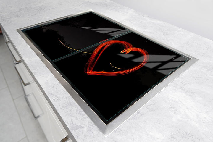 TMK ArtDeko Herdabdeckplatte 2 Teilig 30x52 + 40x52 cm - Spritzschutz Herdabdeckung – Herdschutz aus
