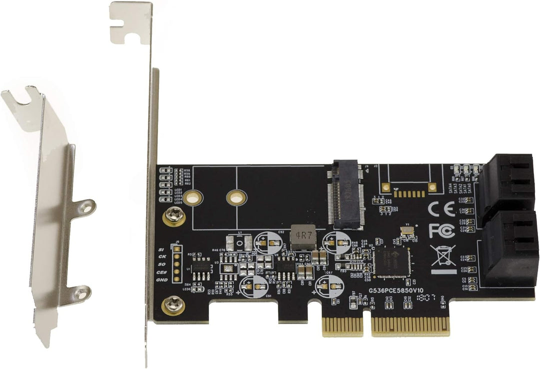 KALEA-INFORMATIQUE 4X PCIe 3.0-Controller-Karte mit 4 SATA 6G-Ports und 1 M.2 NGFF-Port (M2 SATA B K