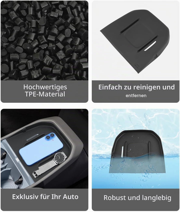 CDEFG Kompatibel mit Neu Kia EV3 2025 2026 Kabellose Ladematte Mittelkonsole Antirutschmatten Siliko