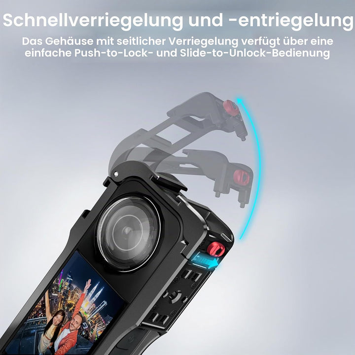 Utility Frame für Insta360 X5, Metallgehäuse für Insta 360 X5 Zubehör, Schutzkäfig mit Silikon-Objek
