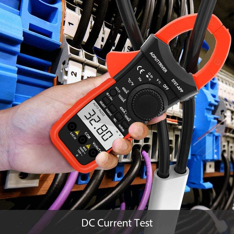 Digital Clamp Meter Stromzange Bluetooth AP-570T-APP 4000 Counts Auto Range AC/DC Spannung, Strom,Wi