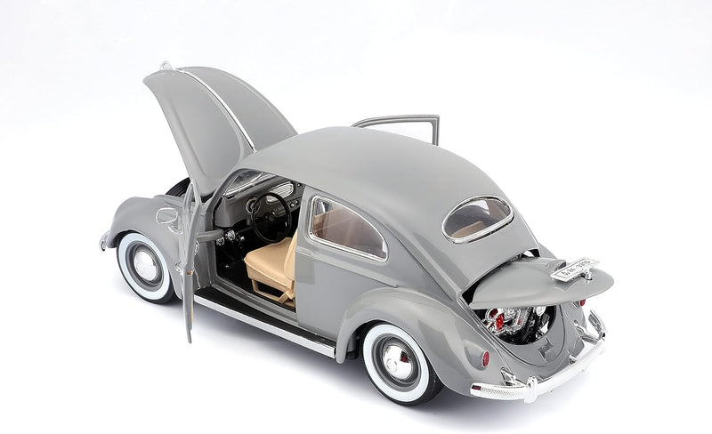 Bburago Volkswagen Käfer (1955): Modellauto im Massstab 1:18, Türen, Kofferraum und Motorhaube beweg