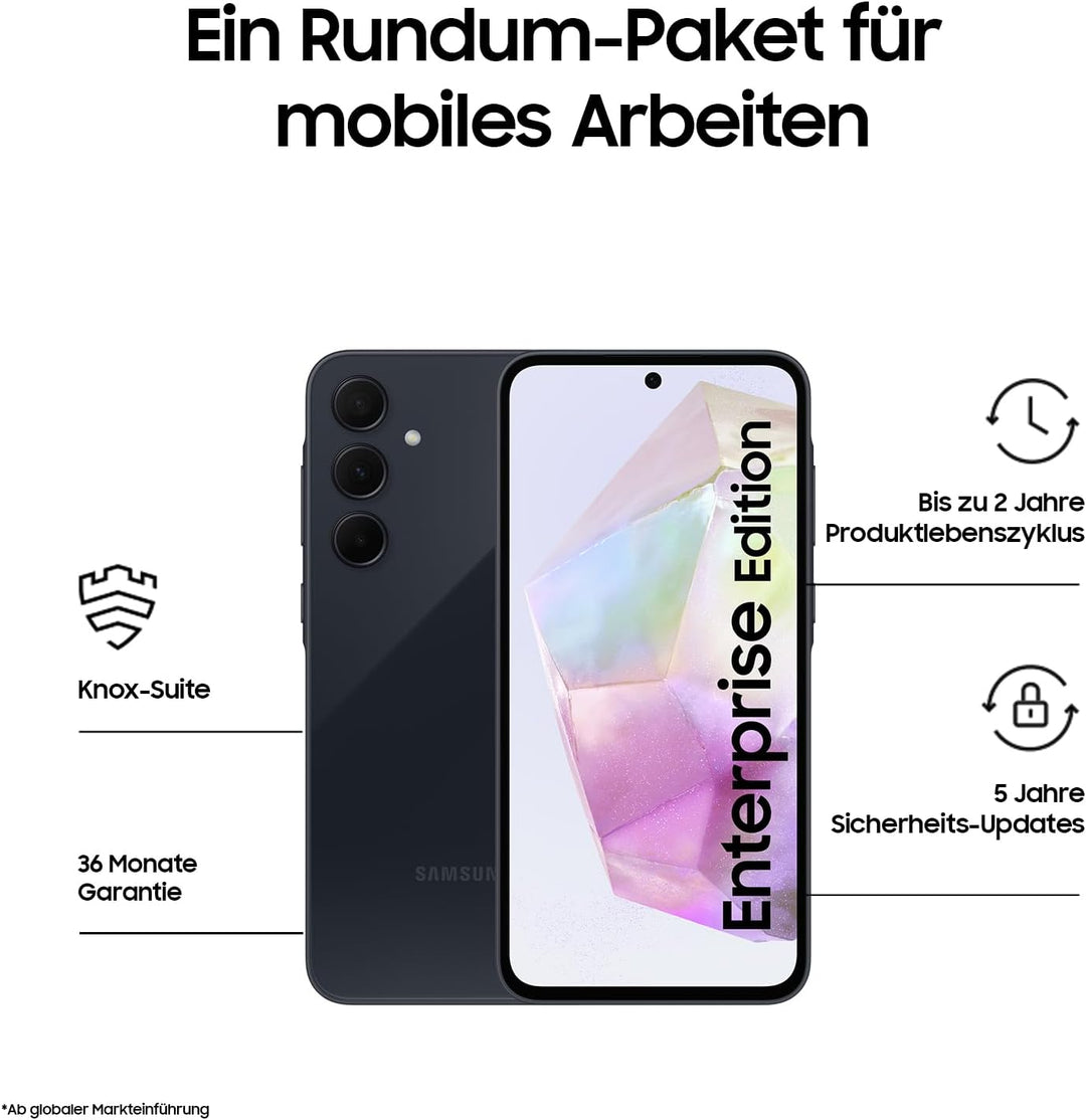Samsung Galaxy A35 5G Enterprise Edition, Android Smarthone, Business-Handy mit 6 GB RAM / 128 GB, 5