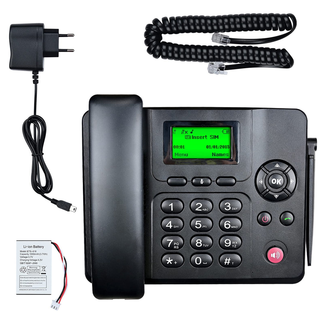 Lychee Quadband GSM Tischtelefon - Dual-SIM, Unterstützung für mehrere Sprachen(Einschliesslich Deut