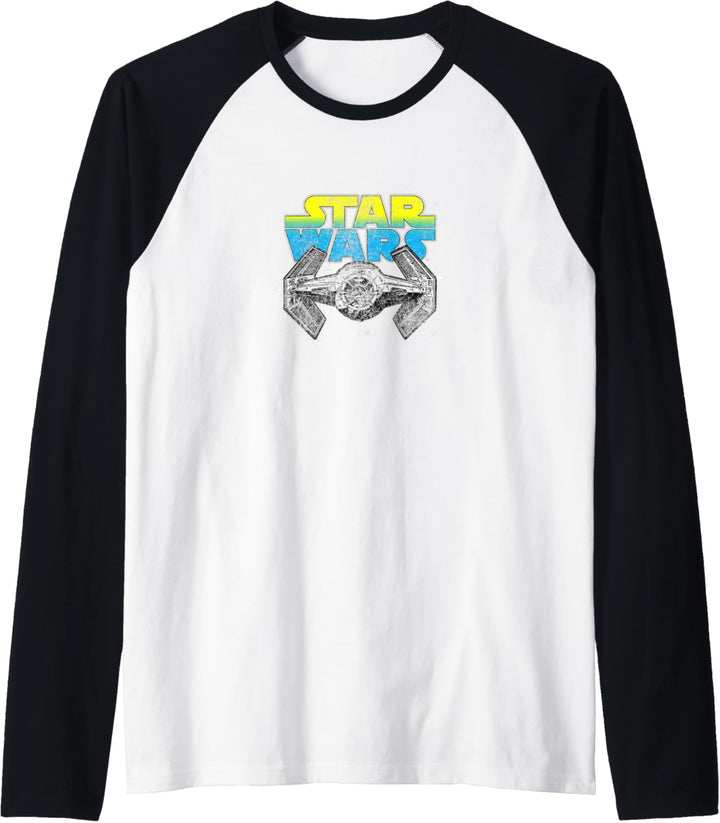 Star Wars Tie Fighter Yellow Blue Logo Raglan