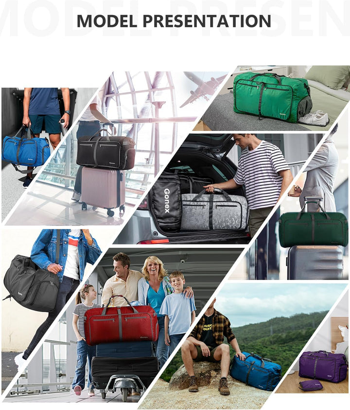 Gonex Faltbares Reisegepäck Leicht 40/60/80/100/150L Grosse Reisetasche Sporttasche für Reise Gym Ur