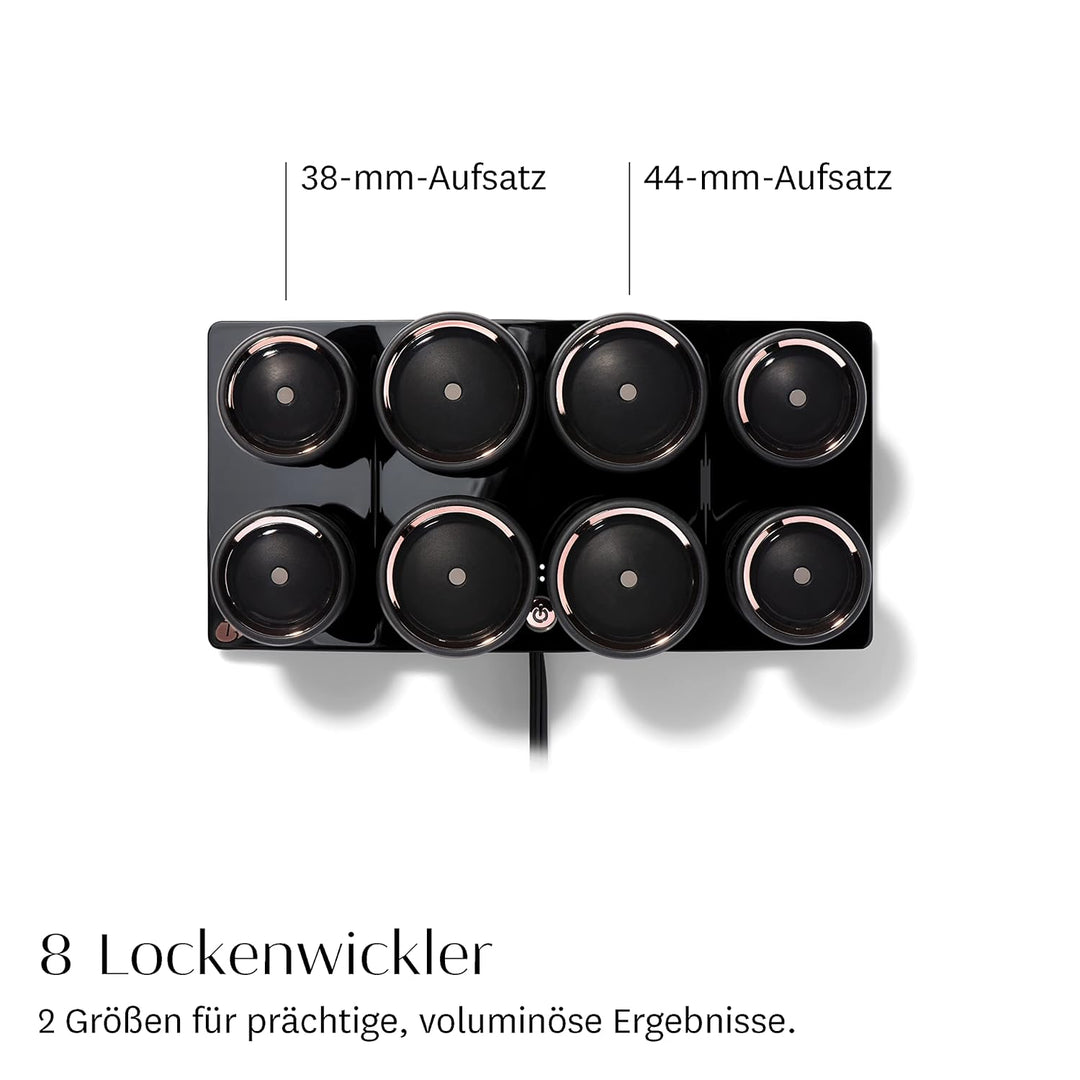 T3 Volumizing Hot Rollers Luxe – Set mit 4 beheizten 44-mm-Lockenwicklern und 4 beheizten 38-mm-Lock
