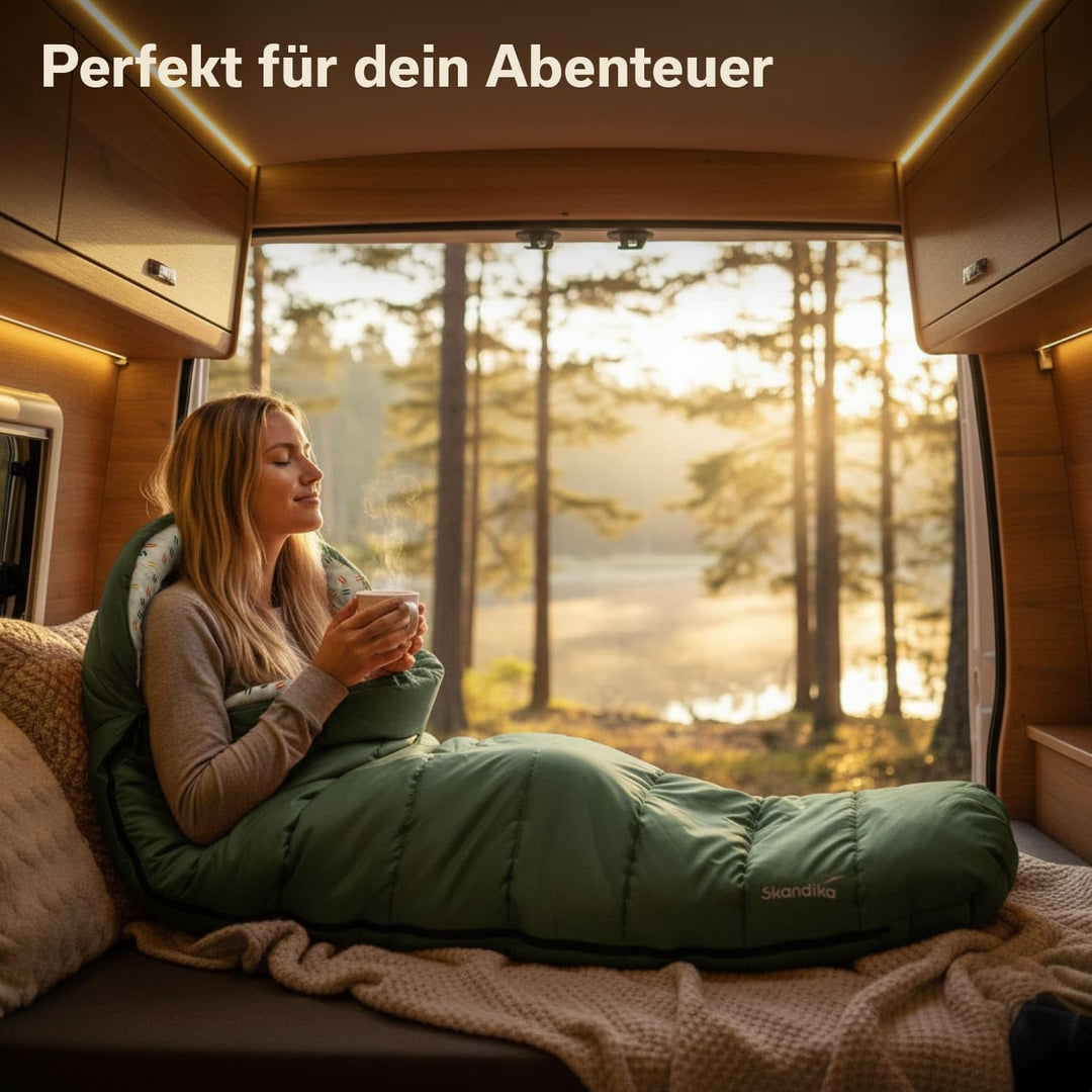 Skandika Schlafsack Vegas | XXL Mumienschlafsack mit/ohne Polycotton Innenfutter, für Erwachsene, ko